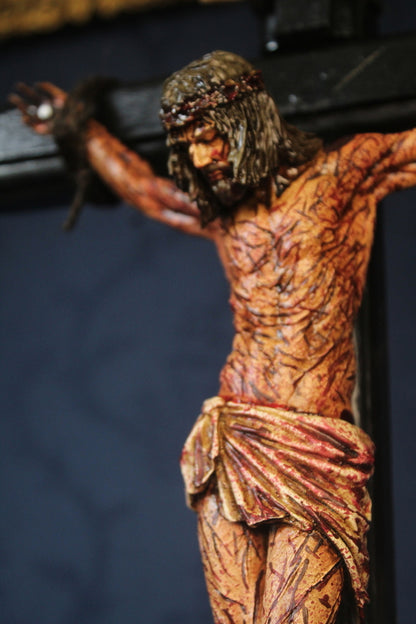 CRUCIFIXO MESA PAIXÃO DE CRISTO CHAGAS ULTRA REALISTAS