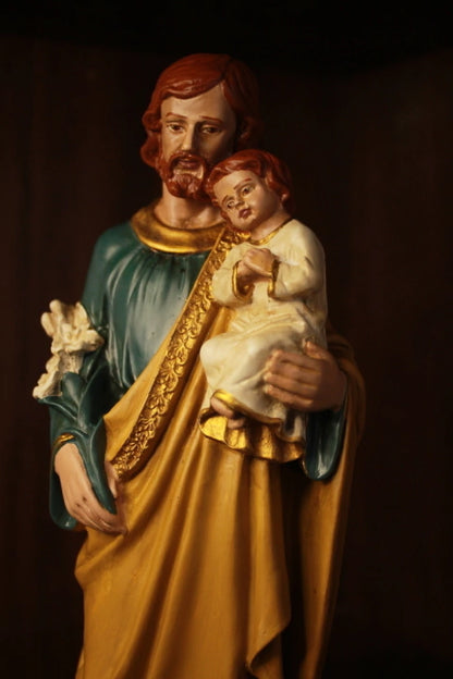 Imagem São José Com Menino Jesus 30 CM