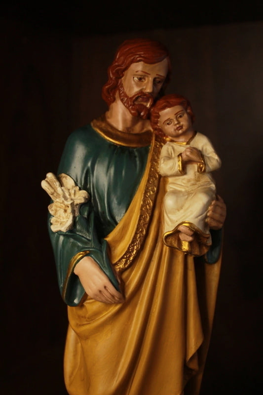 Imagem São José Com Menino Jesus 30 CM