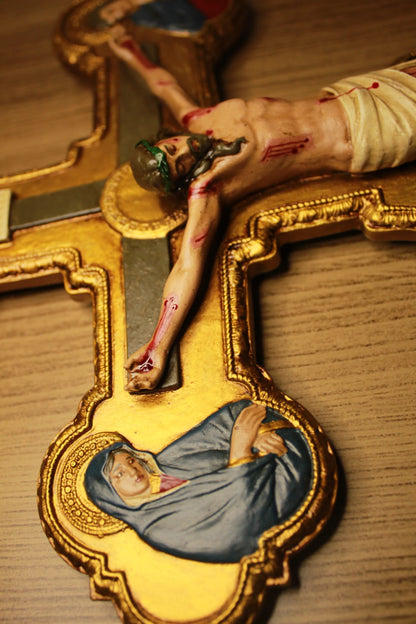 Crucifixo Franciscano Chagado de Resina