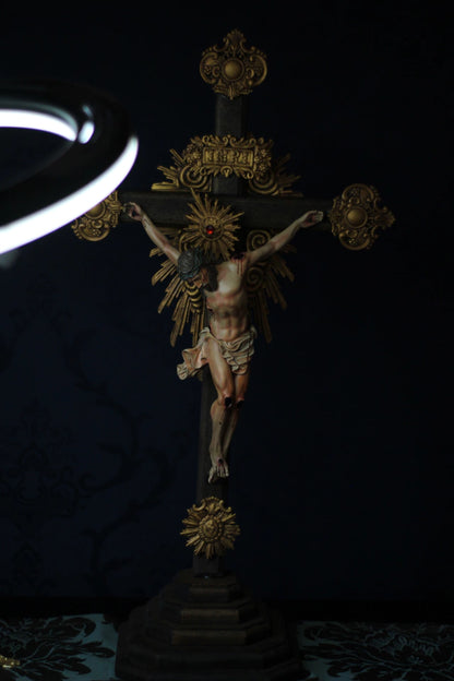 CRUCIFIXO BARROCO PETRUS RESPLENDOR MESA