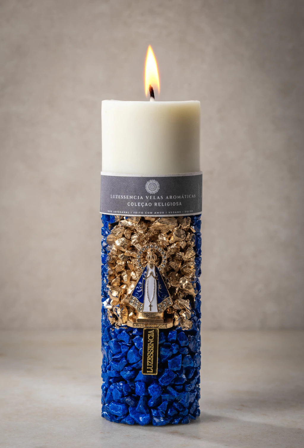 Vela Nossa Sra Aparecida Azul Média