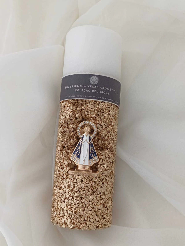 Vela Nossa Senhora Aparecida Dourada GRANDE